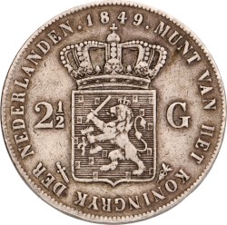 2½ Gulden. Willem II. 1849. Zeer Fraai.