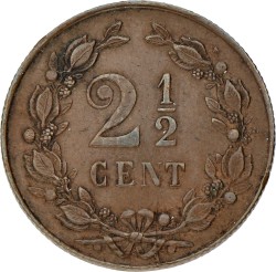 2½ Cent. Wilhelmina. 1898. Prachtig.