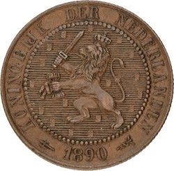 2½ Cent. Wilhelmina. 1890. Prachtig.