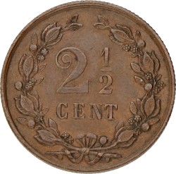 2½ Cent. Wilhelmina. 1890. Prachtig.