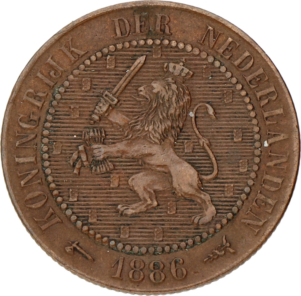 2½ Cent. Willem III. 1886. Prachtig.