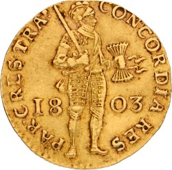 Gouden dukaat. Utrecht. 1803. Zeer Fraai / Prachtig.