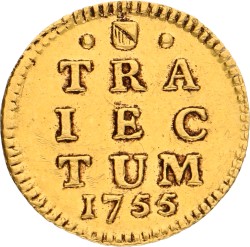 Bezemstuiver. Gouden afslag. Utrecht. 1755. Zeer Fraai +.