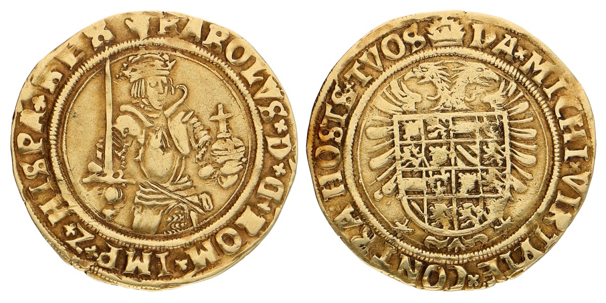 Gouden karolusgulden. Brabant. Antwerpen. Z.j. (1521 - 1555). Zeer Fraai.