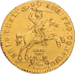 Gouden rijder van 14 gulden. West-Friesland. 1763. Zeer Fraai +.