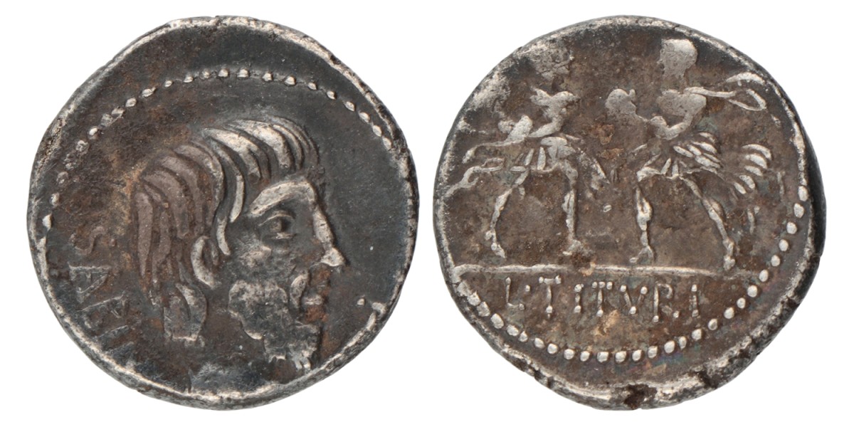 Roman Republic. L. Titurius L. f. Sabinus. Denarius. ND (89 BC).