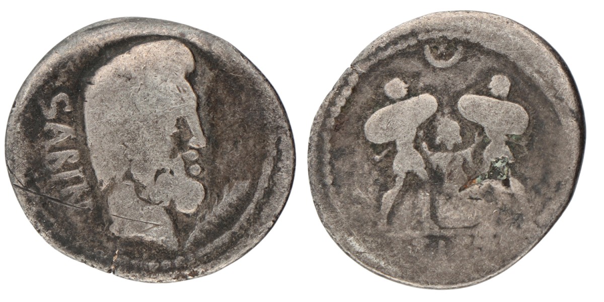 Roman Republic. L. Titurius L. f. Sabinus. Denarius. ND (89 BC).