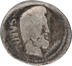Roman Republic. L. Titurius L. f. Sabinus. Denarius. ND (89 BC).
