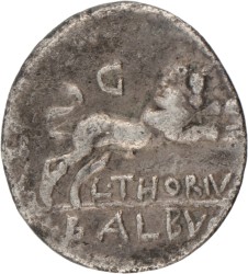 Roman Republic. L. Thorius Balbus. Denarius. ND (105 BC).