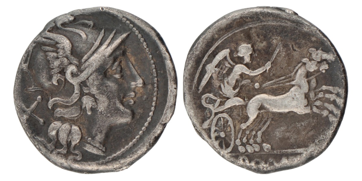 Roman Republic. Anonymous. Denarius. ND (157 - 156 BC).