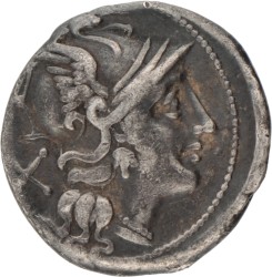 Roman Republic. Anonymous. Denarius. ND (157 - 156 BC).