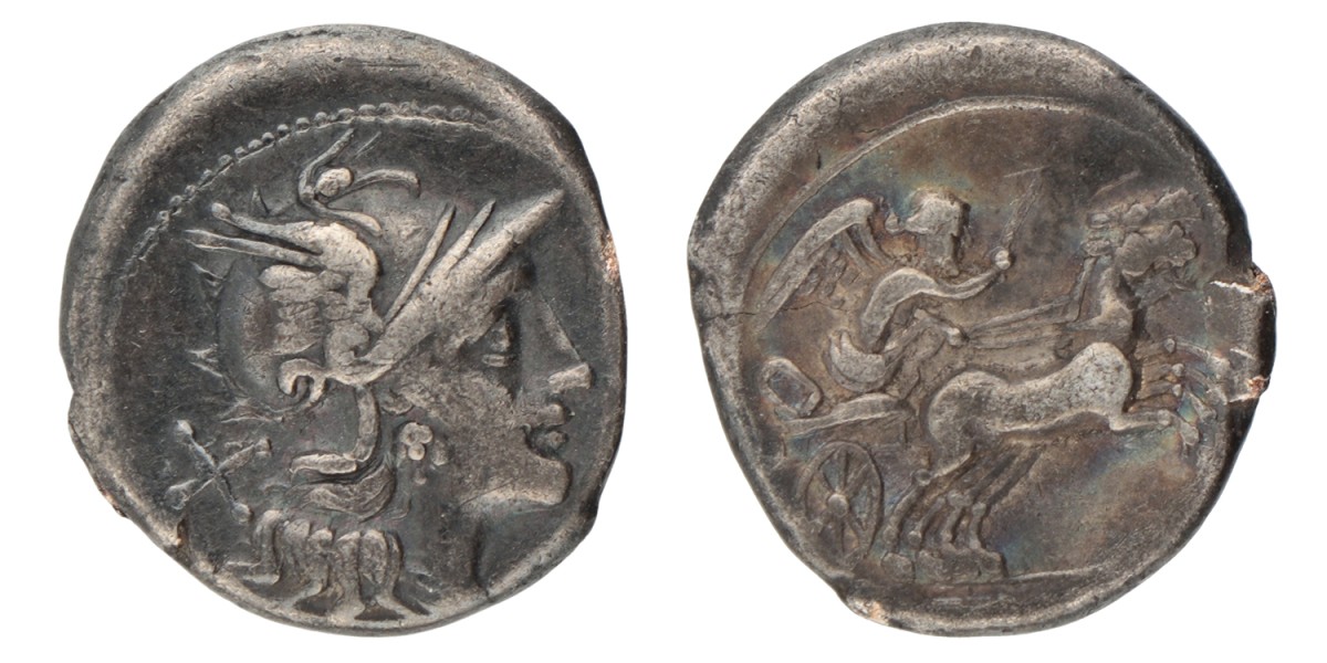 Roman Republic. Anonymous. Denarius. ND (157 - 156 BC).