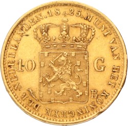 10 Gulden. Willem I. 1825 B. Zeer Fraai / Prachtig.