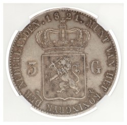 3 Gulden. Willem I. 1821 U. AU 55.