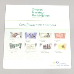 Nederland. Zilveren miniatuur bankbiljetten. Type 1914-1997. - UNC.