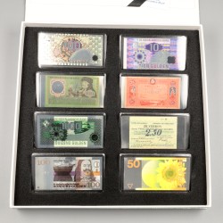 Nederland. Zilveren miniatuur bankbiljetten. Type 1914-1997. - UNC.
