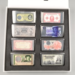 Nederland. Zilveren miniatuur bankbiljetten. Type 1914-1968. - UNC.