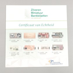 Nederland. Zilveren miniatuur bankbiljetten. Type 1814-1955. - UNC.