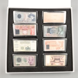 Nederland. Zilveren miniatuur bankbiljetten. Type 1814-1955. - UNC.