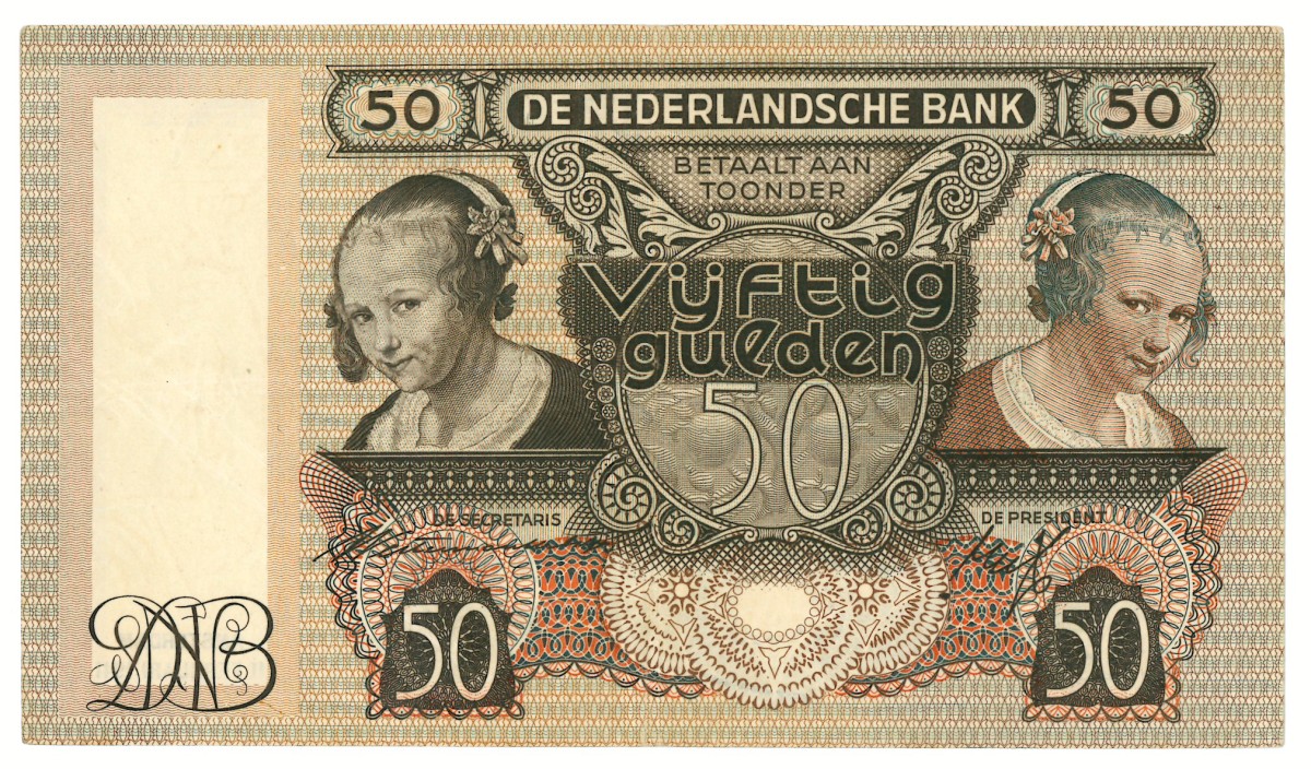 Nederland. 50 gulden. Bankbiljet. Type 1941. - Zeer Fraai.