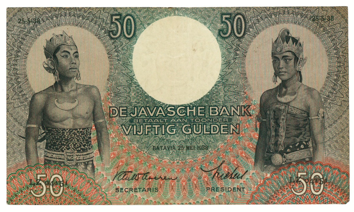 Netherlands-Indies. 50 gulden. Banknote. Type 1933. - Fine / Very fine.