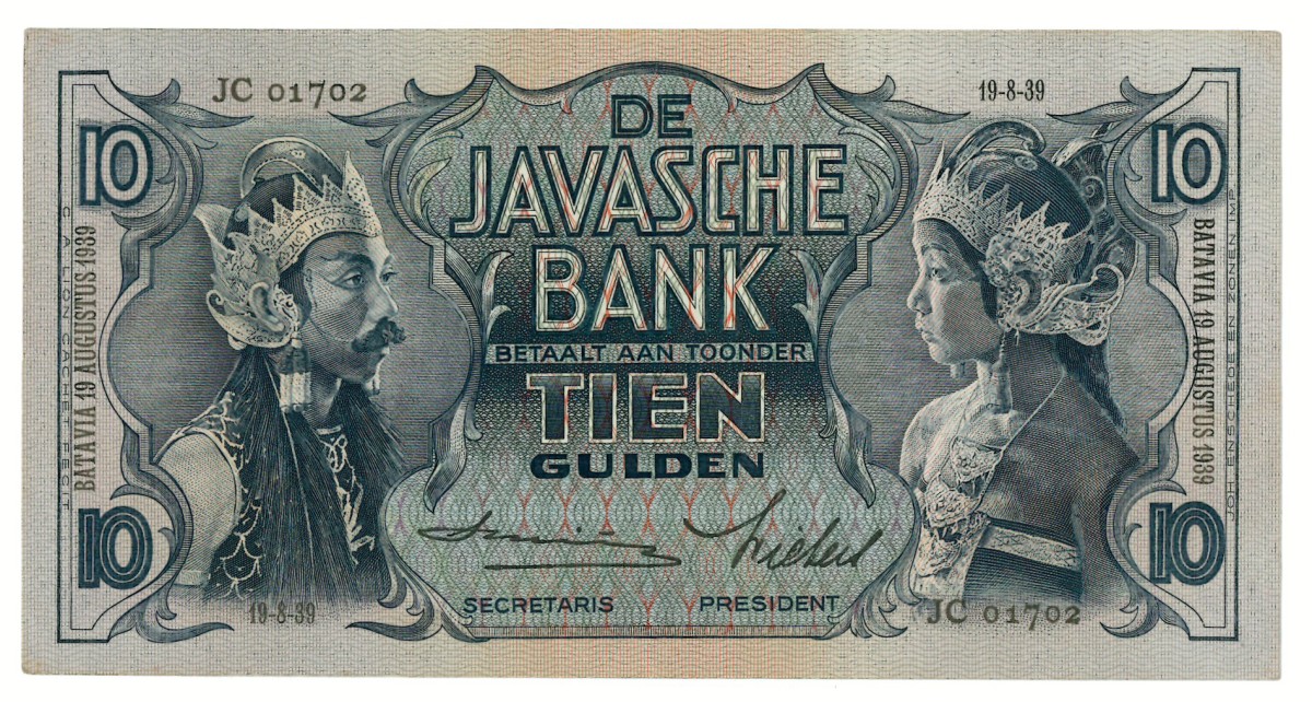 Netherlands-Indies. 10 gulden. Banknote. Type 1933. - Extremely fine.