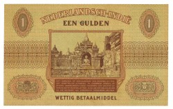 Netherlands-Indies. 1 gulden. Banknote. Type 1940. - UNC.