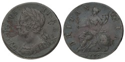 Great Britain. George II. ½ Penny. 1749.