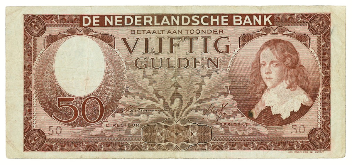 Nederland. 50 gulden. Bankbiljet. Type 1945. - Fraai.