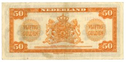 Nederland. 50 gulden. Muntbiljet. Type 1943. - Zeer Fraai.