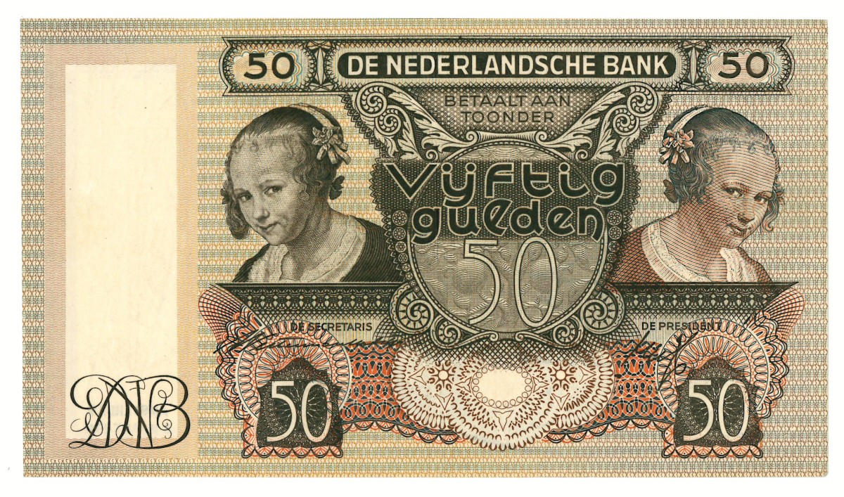 Nederland. 50 gulden. Bankbiljet. Type 1941. - Zeer Fraai +.