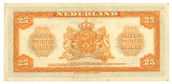 Nederland. 25 gulden. Muntbiljet. Type 1943. - Zeer Fraai.