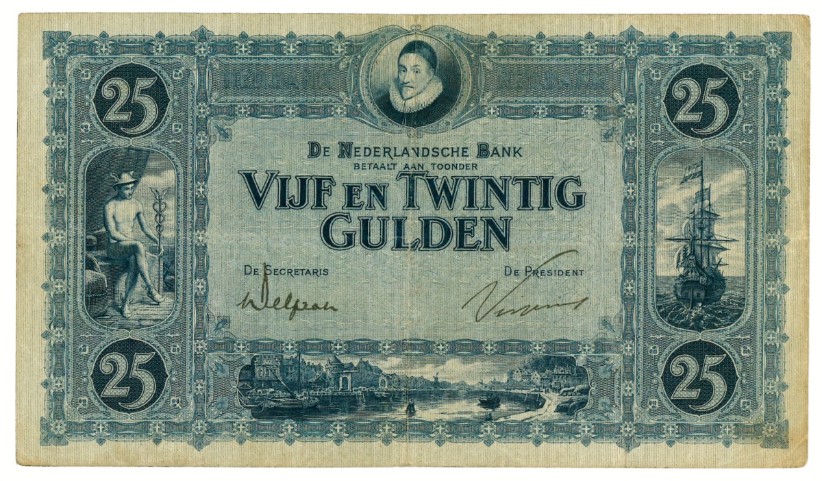 Nederland. 25 gulden. Bankbiljet. Type 1927. - Zeer Fraai -.