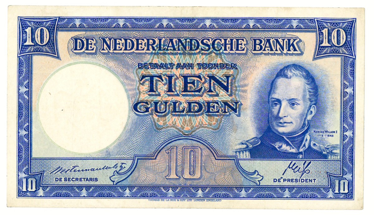 Nederland. 10 gulden. Bankbiljet. Type 1945. - Zeer Fraai +.