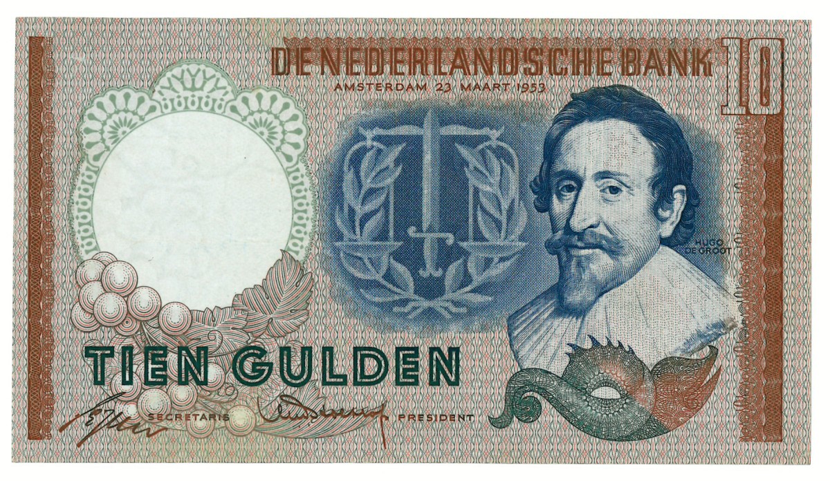 Nederland. 10 gulden. Bankbiljet. Type 1953. - Zeer Fraai +.