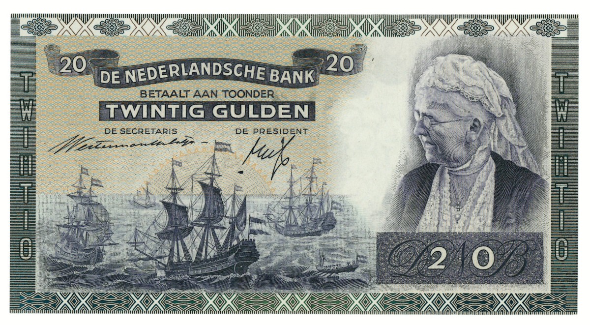 Nederland. 20 gulden. Bankbiljet. Type 1939. - UNC.