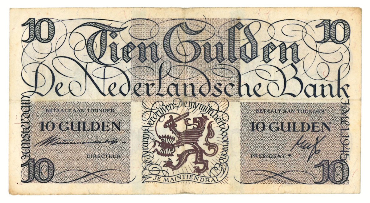 Nederland. 10 gulden. Bankbiljet. Type 1945. - Fraai.