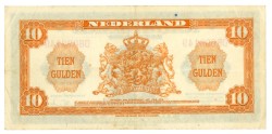 Nederland. 10 gulden. Muntbiljet. Type 1943. - Zeer Fraai +.