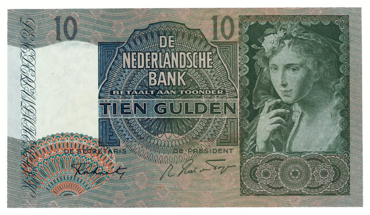 Nederland. 10 gulden. Bankbiljet. Type 1940. - Nagenoeg UNC.