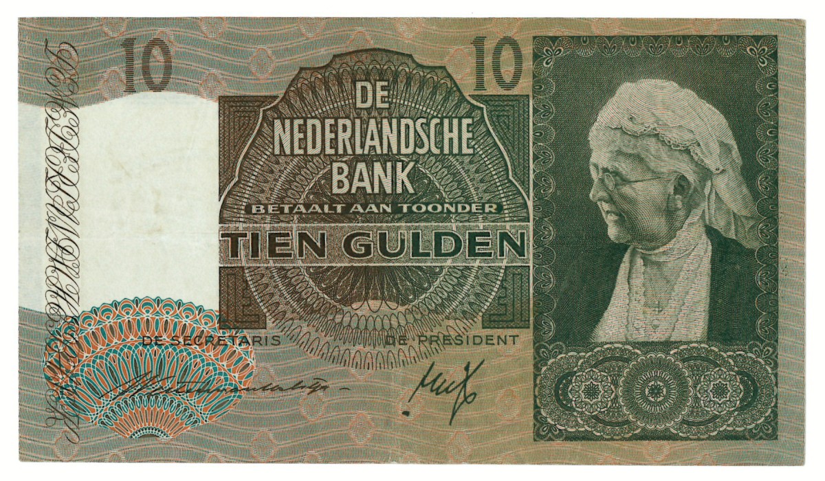 Nederland. 10 gulden. Bankbiljet. Type 1940. - Zeer Fraai +.