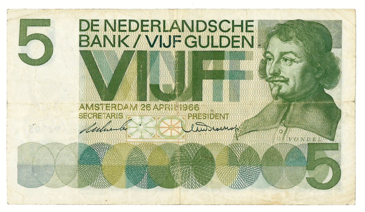 Nederland. 5 gulden. Bankbiljet. Type 1966. - Zeer Fraai -.