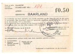 Nederland. ½ gulden. Waardebon. Type 1941-1942. - Prachtig -.