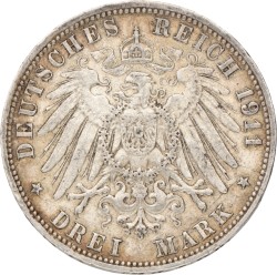 German States. Hamburg. 3 Mark. 1911.