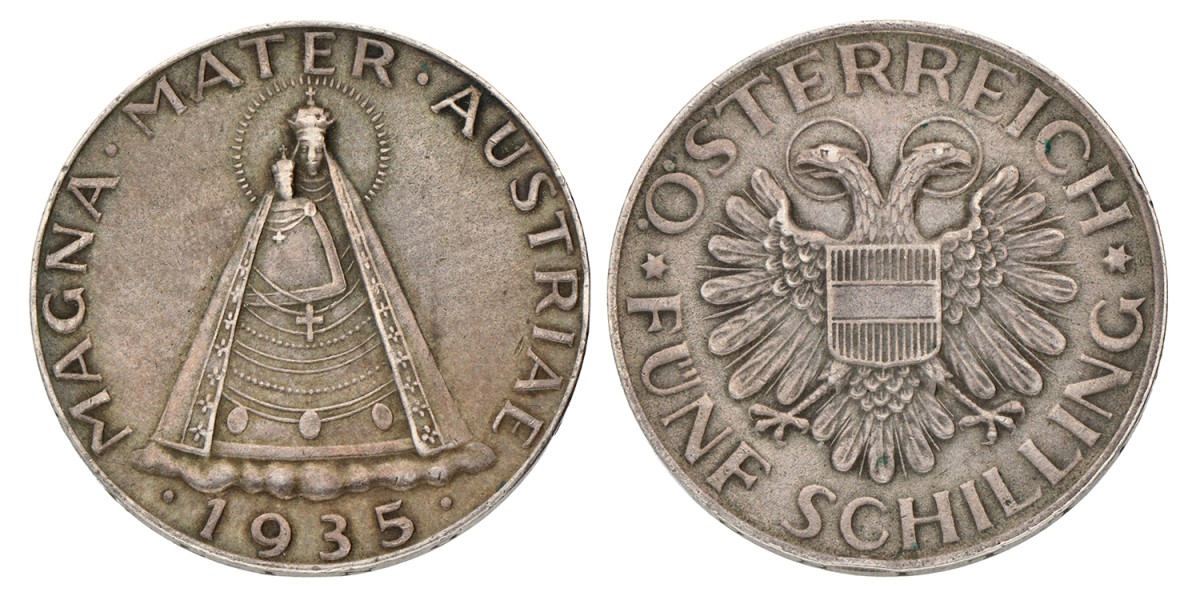 No reserve - Austria. Federal State. 5 Schilling. 1935.