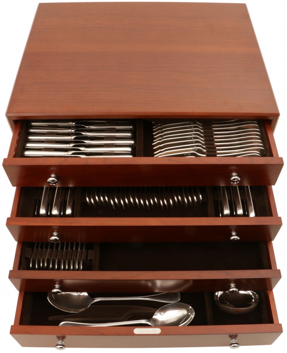 (143) Delige bestek cassette Christofle model: Albi 925 sterling zilver.