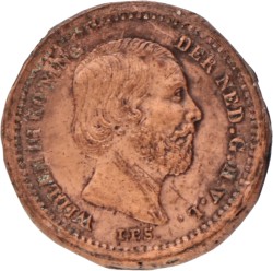 5 Cent - Koperen afslag van de voorzijde. Willem III. Z.j. (1849 - 1890). Prachtig -.