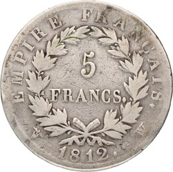 France. Empire. Napoleon I. 5 Francs. 1812 W.