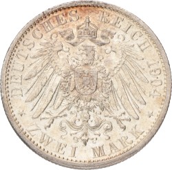 German states. Mecklenburg-Schwerin. Friedrich Franz IV. 2 Mark - Mariage of Friedrich Franz and Alexandra. 1904 A.