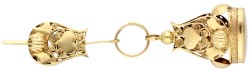 14K. Geelgouden zakhorloge signet met bedel - Fob Brelogue.