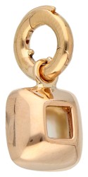18K Roségouden hanger met rozenkwarts en diamant.